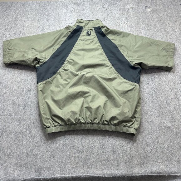 FootJoy DryJoys 1/2 Zip Pullover Windbreaker Jacket Men L Green Diamond Run - Picture 9 of 15